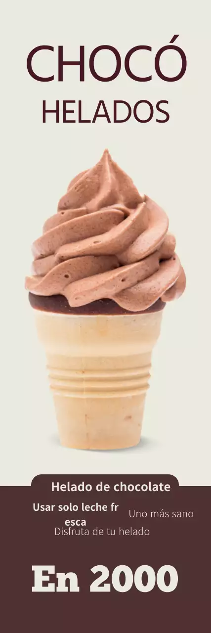 La foto marrón destaca el helado limpio