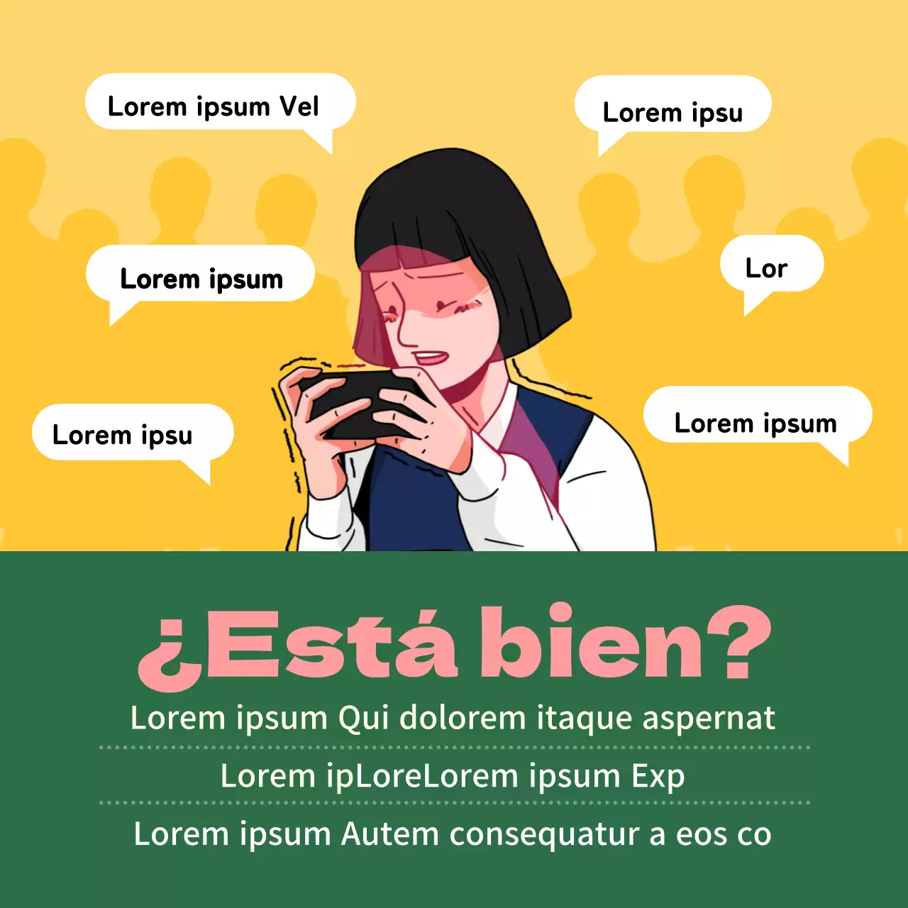 Tarjeta de clasificación con caras amarillas y verdesDiseño de noticias