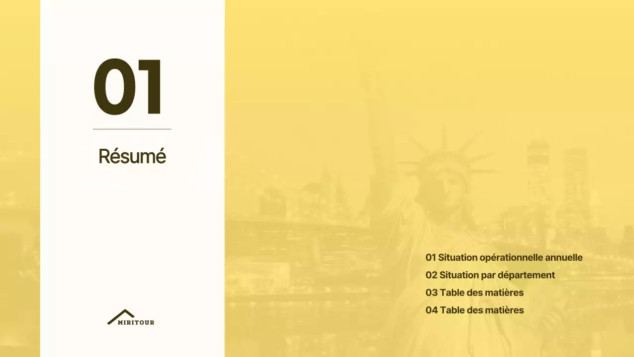 Présentation des rapports sur les recettes des agences de voyage avec le concept jaune