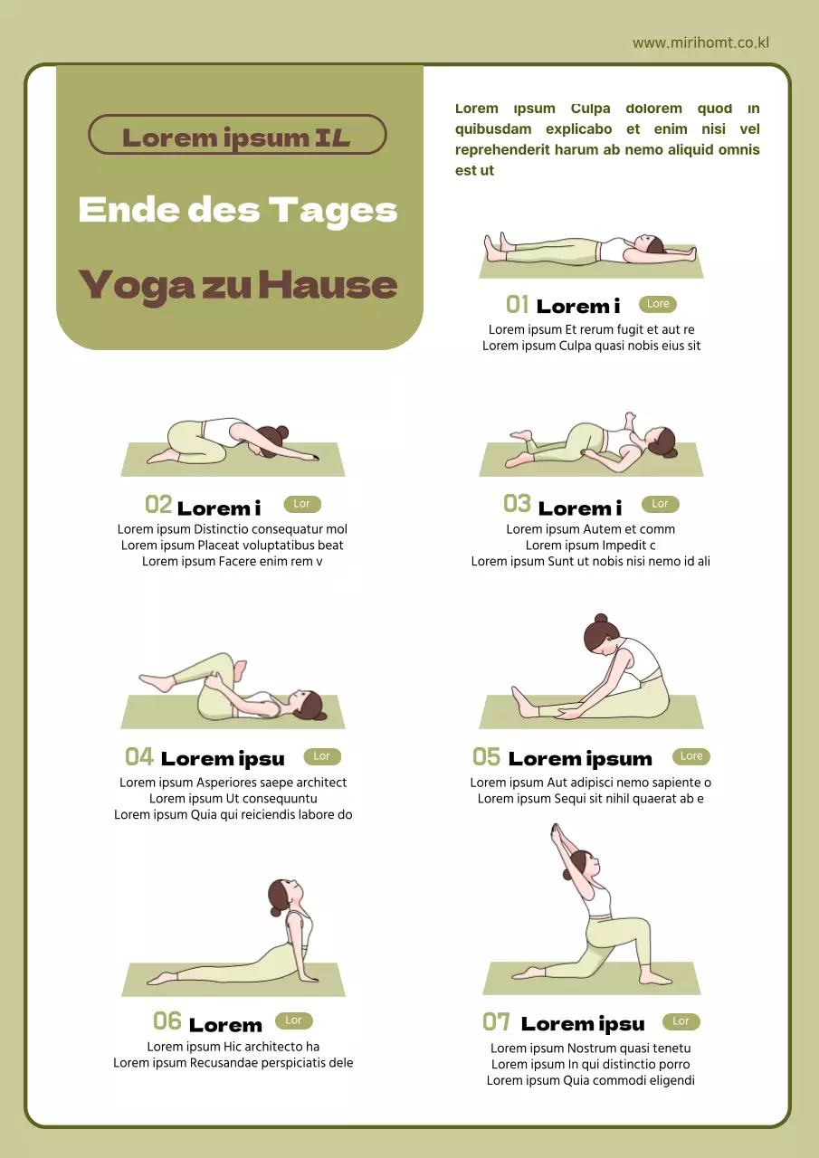 Ein Leitfaden für Yoga-Stellungen zu Hause in Grün- und Brauntönen