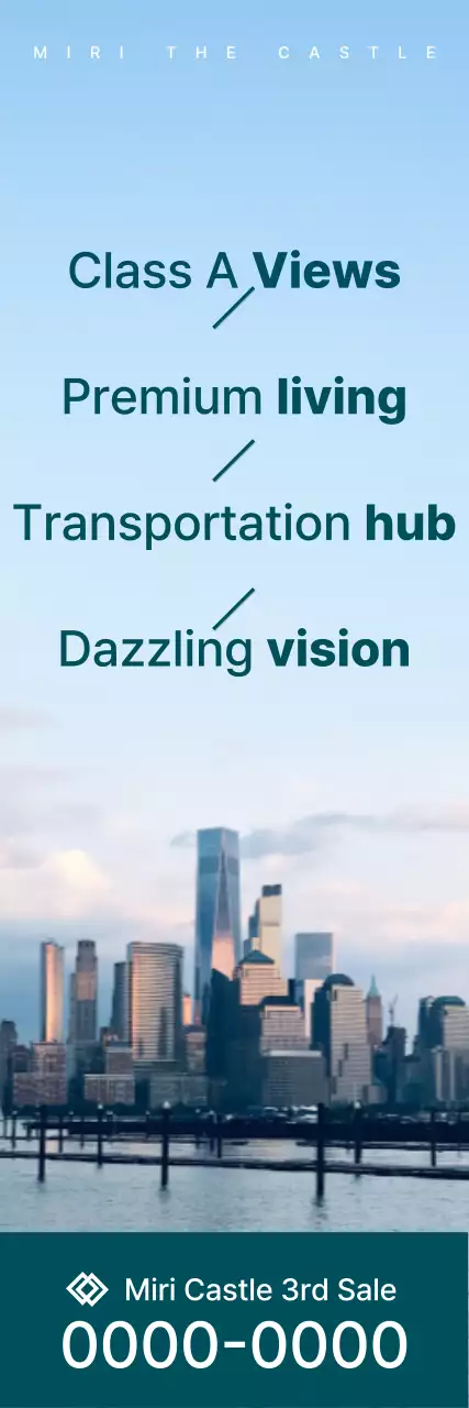 Design de apresentação de vendas de apartamentos com fotografias de paisagens urbanas verdes