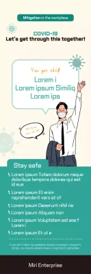 Banner de diretrizes modernas bege para Covid-19