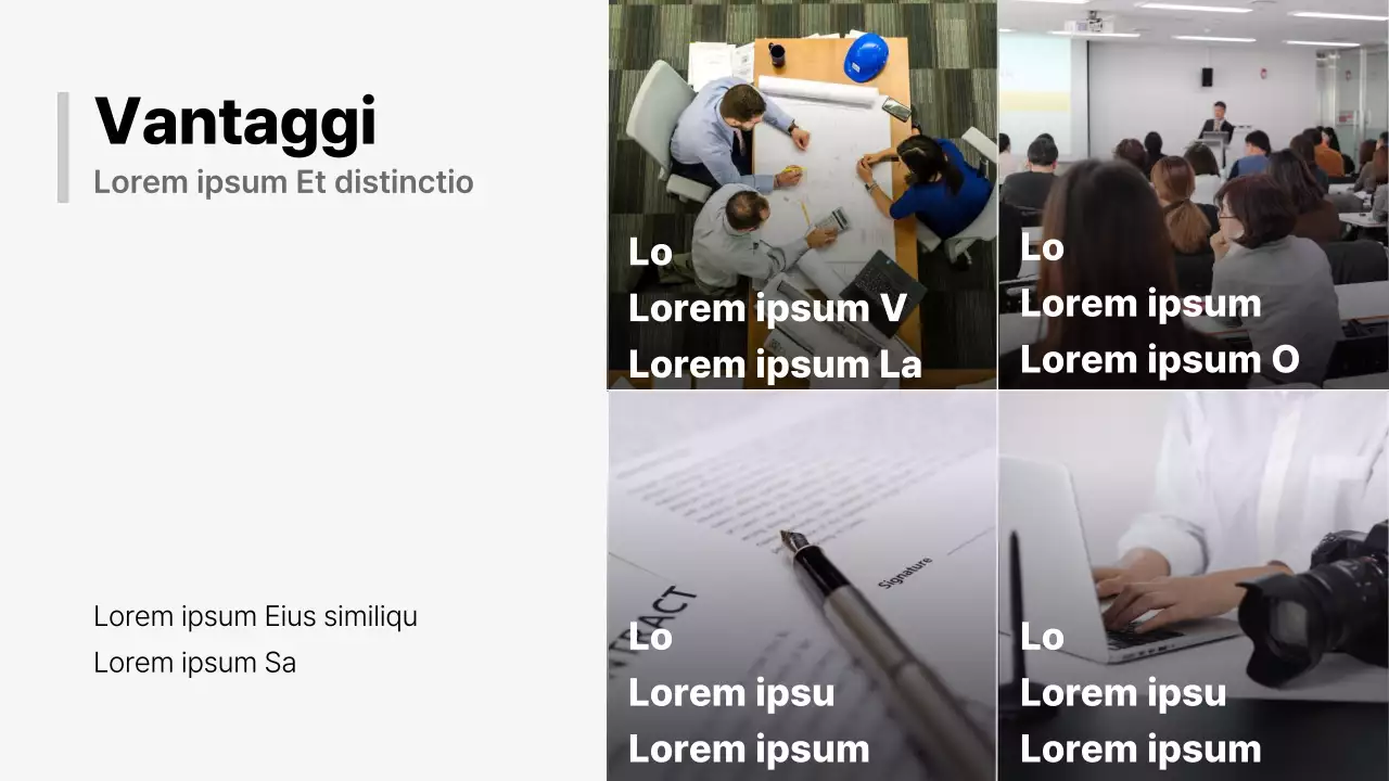 Una moderna proposta commerciale in bianco e nero