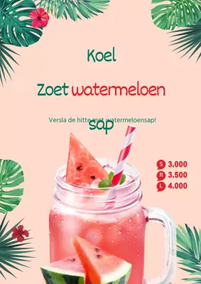 Promoot je menu met watermeloensappen voor het zomerseizoen