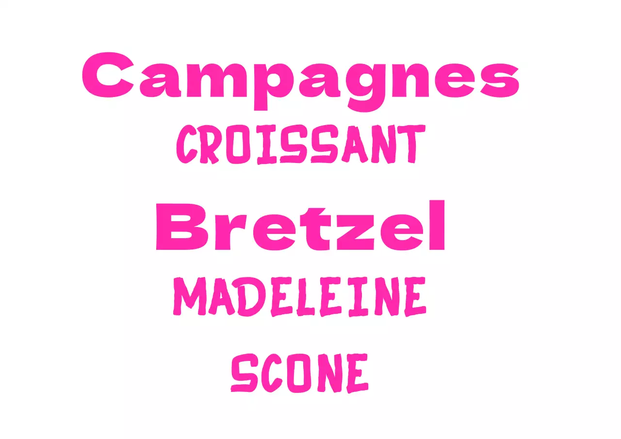 Promotion d'un magasin de desserts en rose vif avec texte en anglais