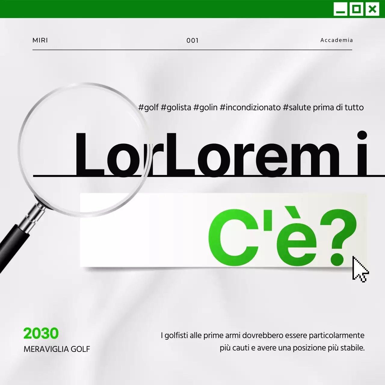 Infortuni da golf in verde e grigio