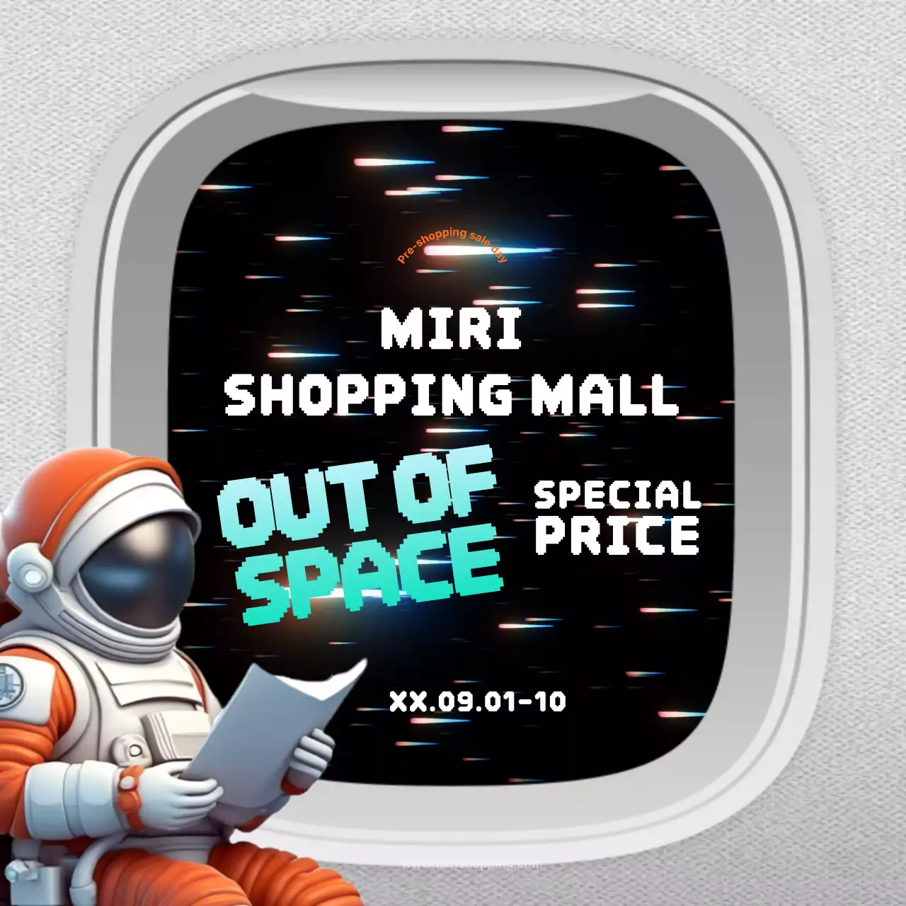 오렌지 레트로 쇼핑 프로모션 소셜 미디어 게시물