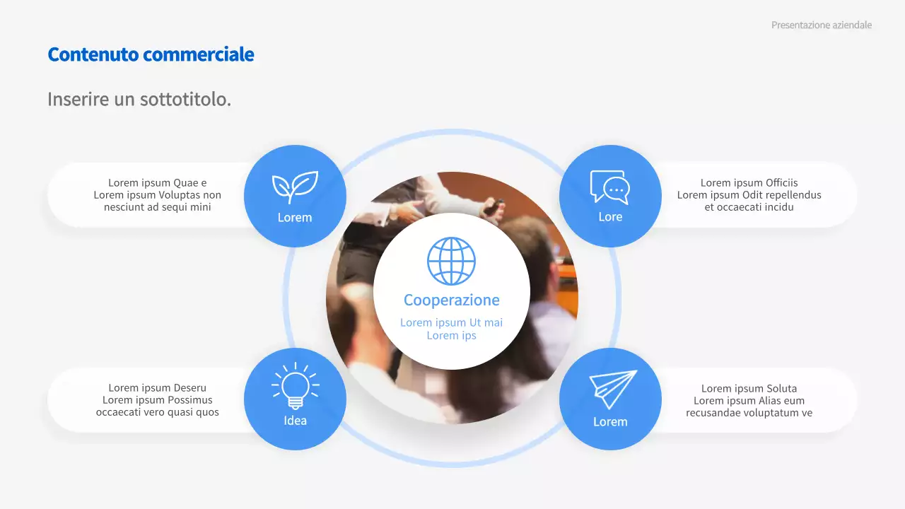 Grafico SWOT aziendale in blu