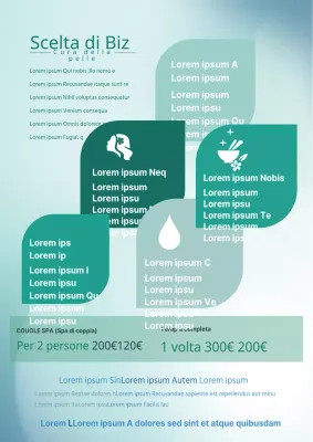 Volantino promozionale di un marchio di bellezza in verde