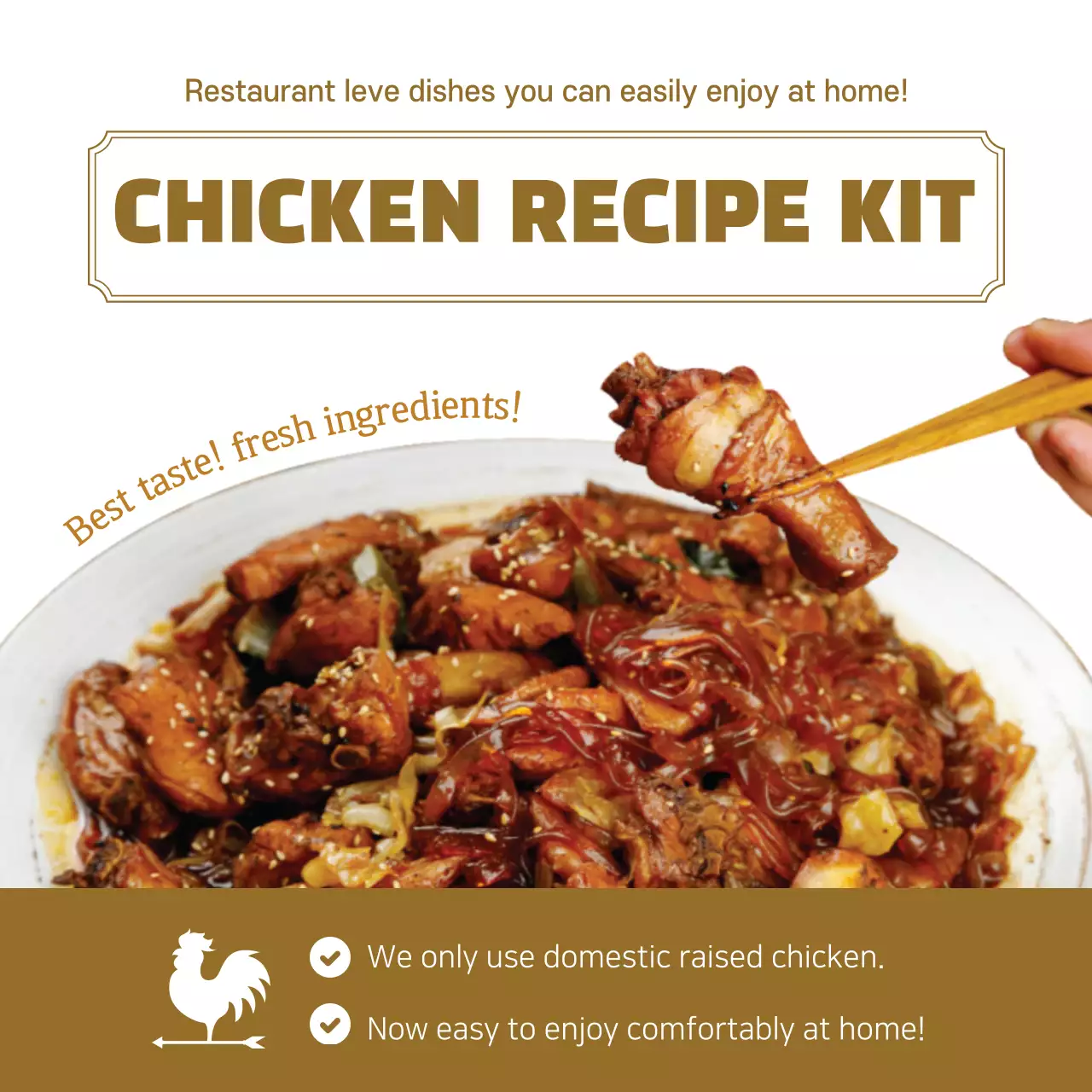 Brown Traditional Chicken Recipe Guide Social Media Post
