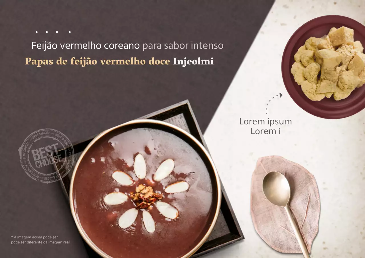 Papas de feijão vermelho Injeolmidan