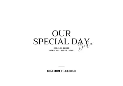 Para una invitación de boda sencilla con texto acentuado en cursiva negra