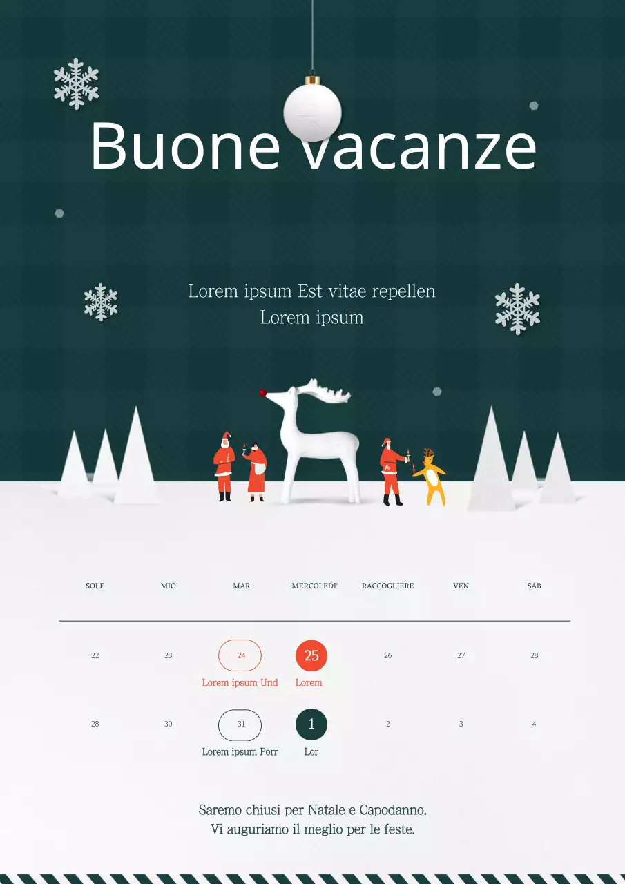 Buon calendario delle vacanze
