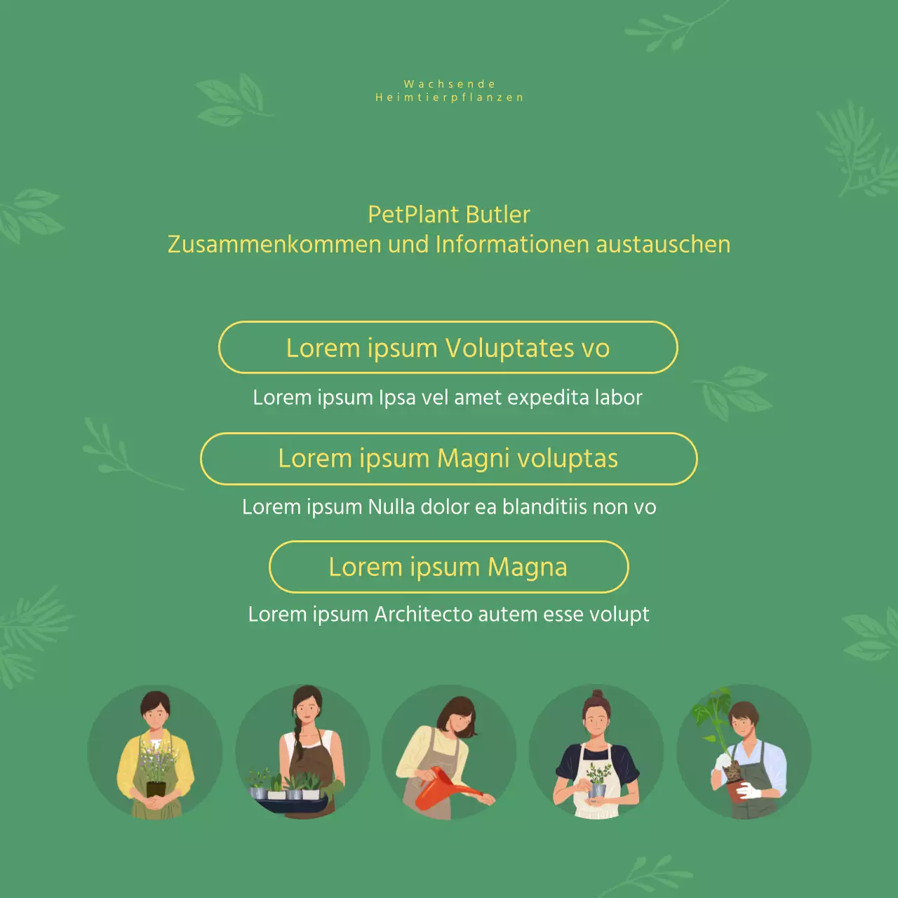 Grün illustrierte Informationen für Haustiere