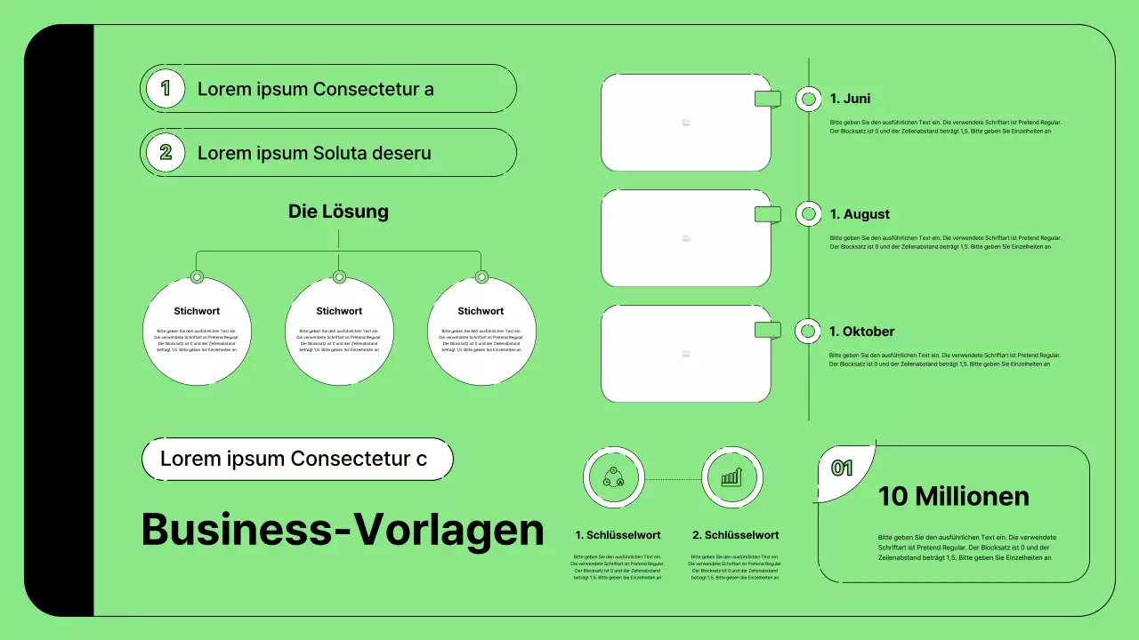 Business-Illustration mit einfachen Linien in Grün
