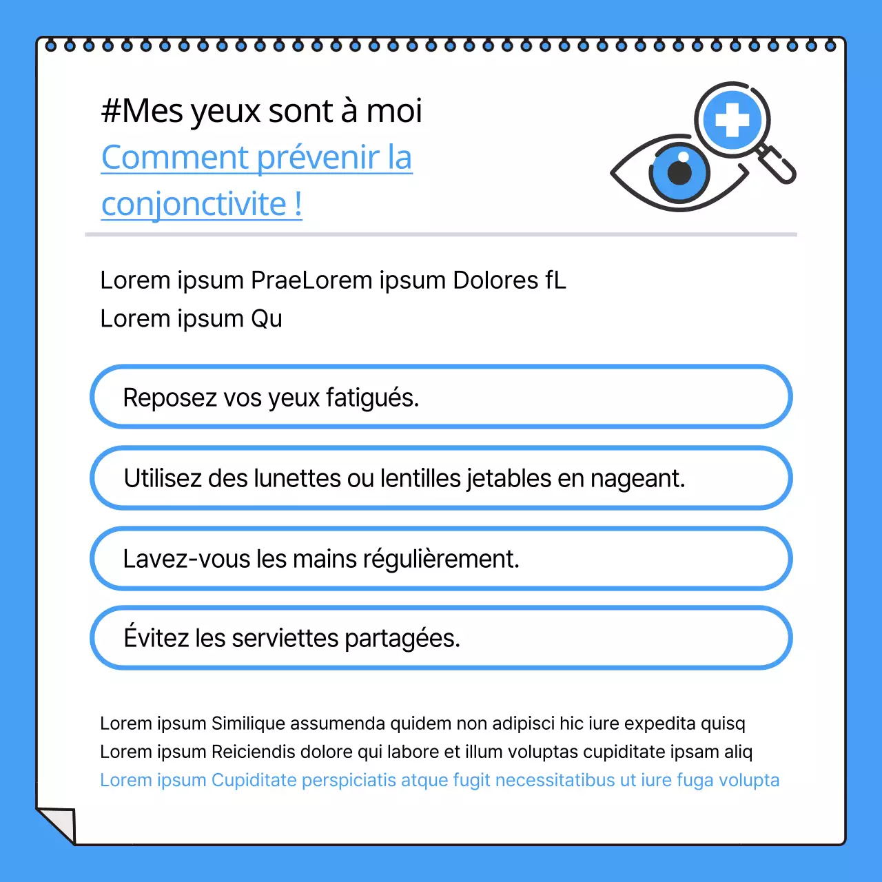 Conjonctivite bleue et blanche CardNews