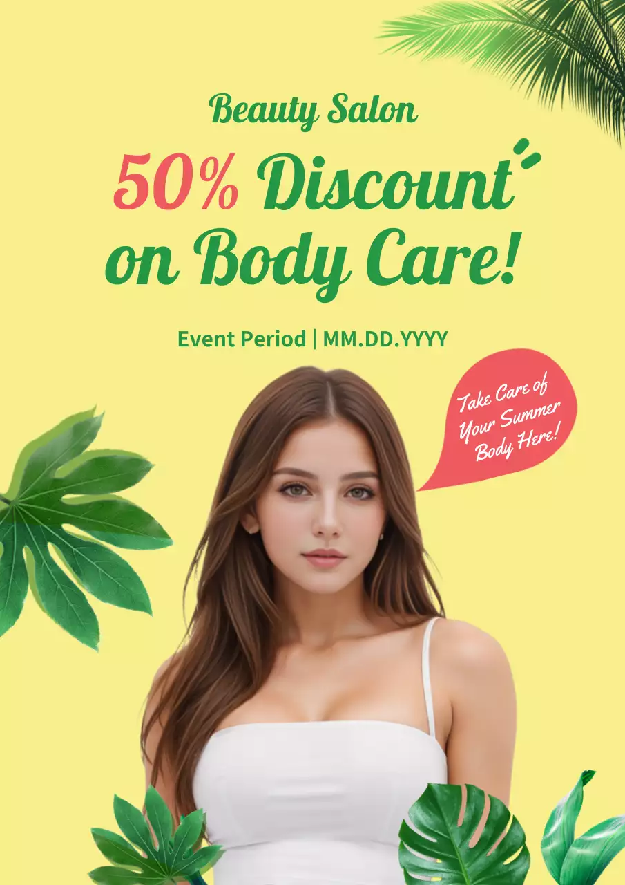 Yellow Modern Beauty Promotion Poster