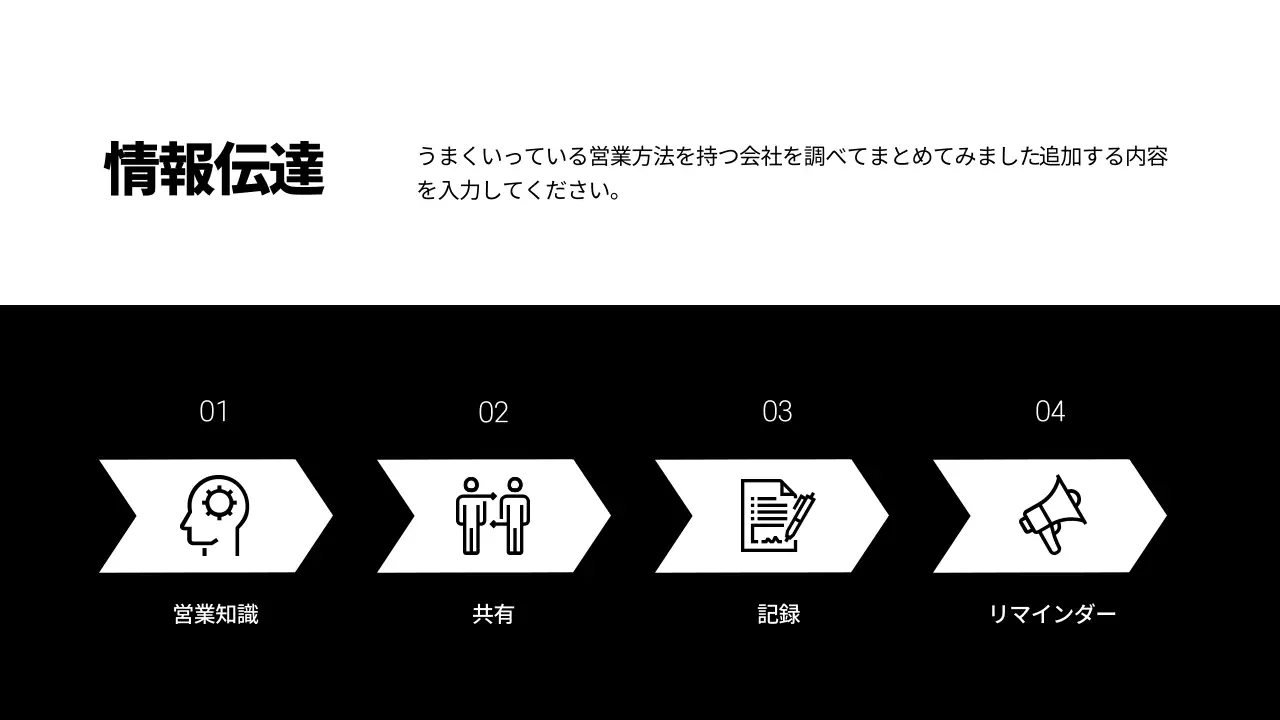 白黒 シンプル ビジネス 企画書 インフォグラフィック