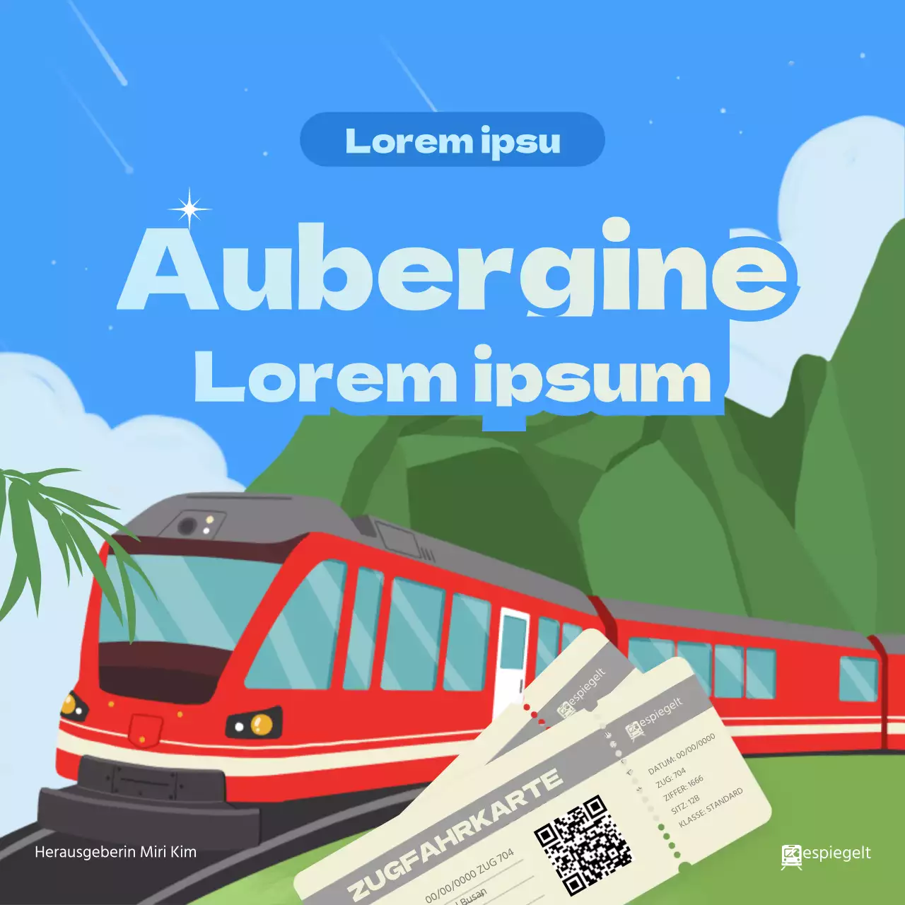 blau illustration eisenbahn tag südküste reisen anleitung cardnews