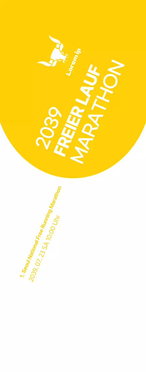 Einfacher Stil in Gelb und Weiß für Marathoninformationen und Werbung