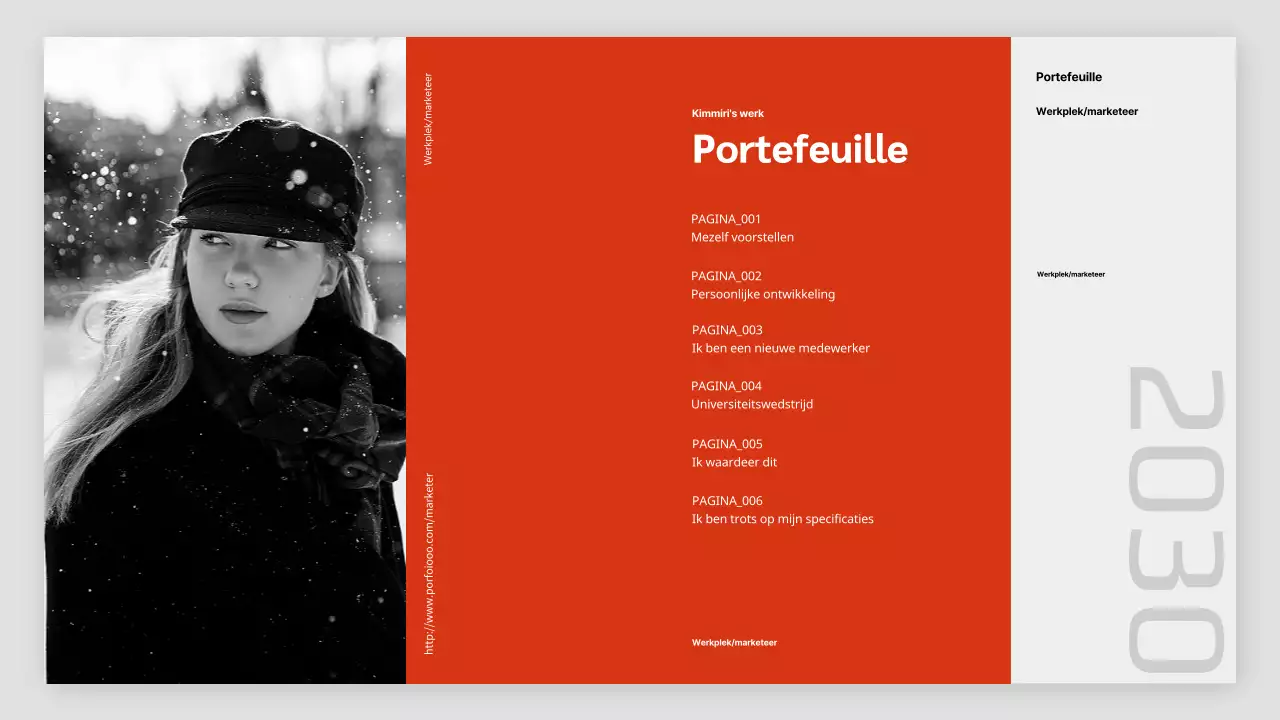 Portfolio presentatie in oranje en zwart