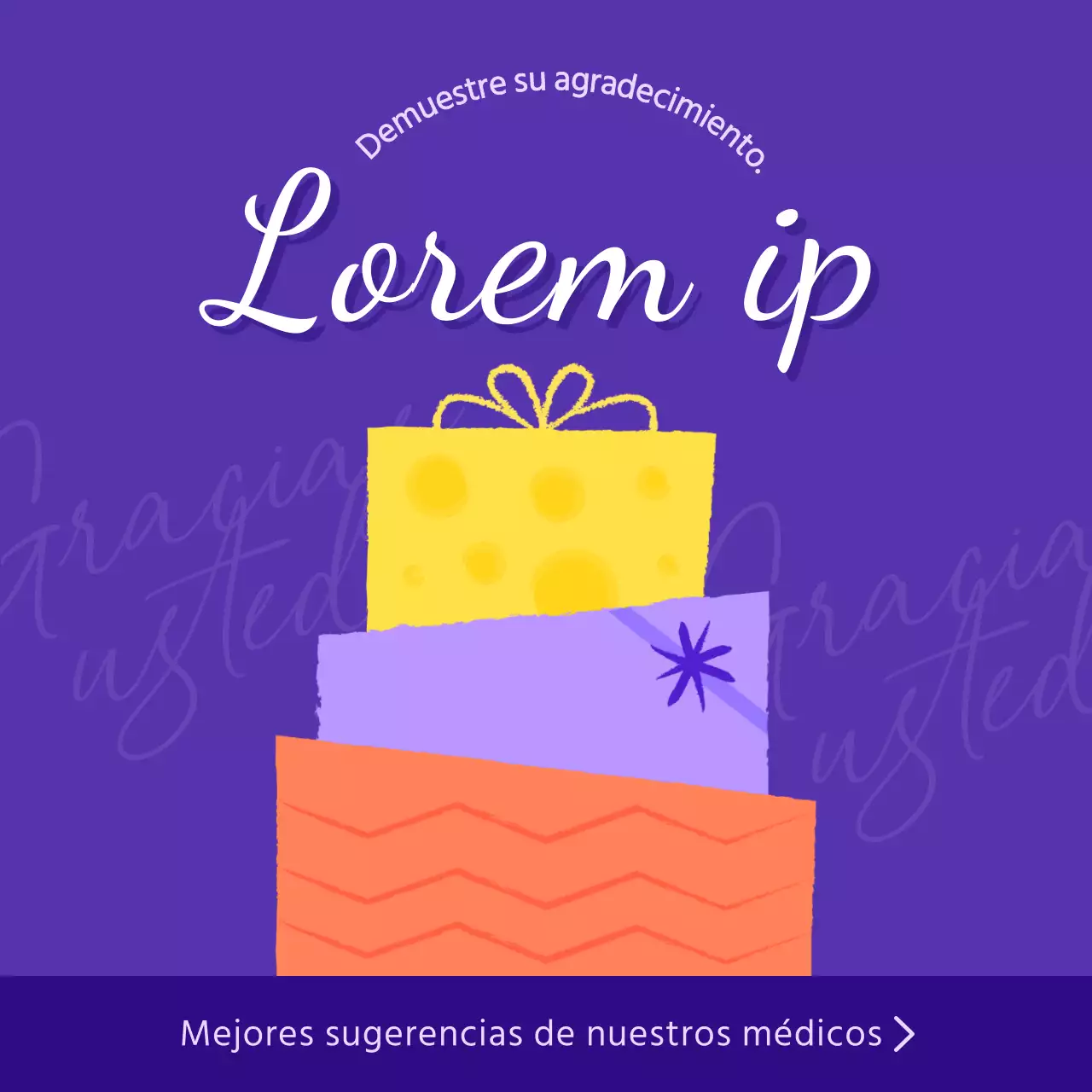 Promueva una tienda de regalos moderna y lujosa en color morado