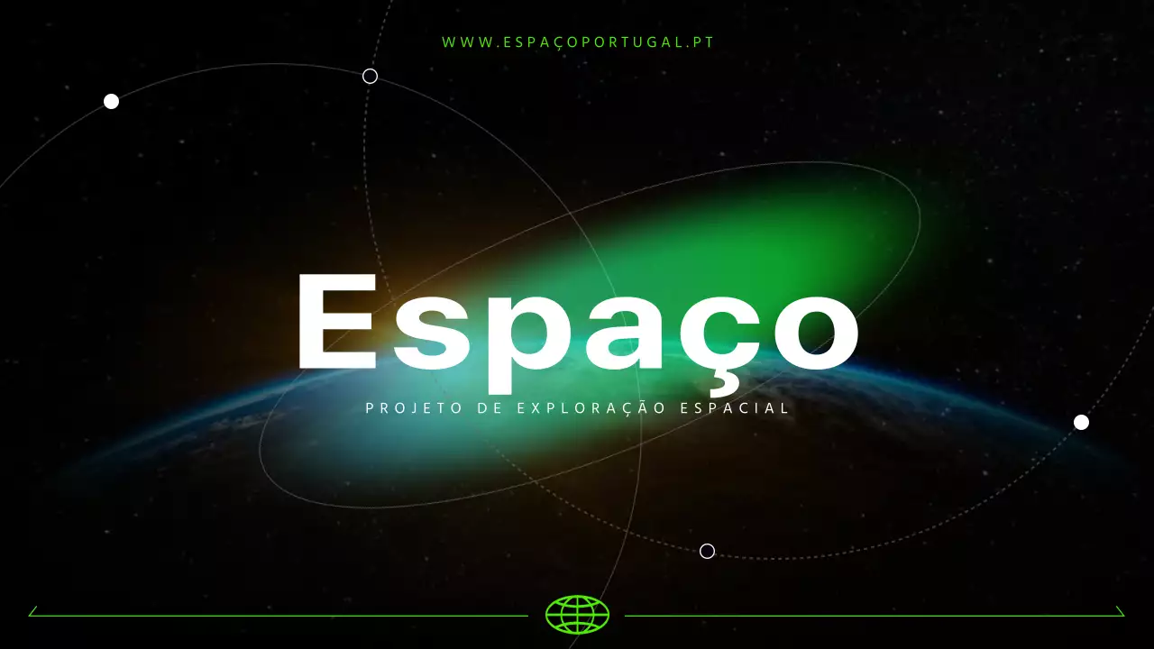 Apresentação de astronáutica futurista cibernética preta e néon
