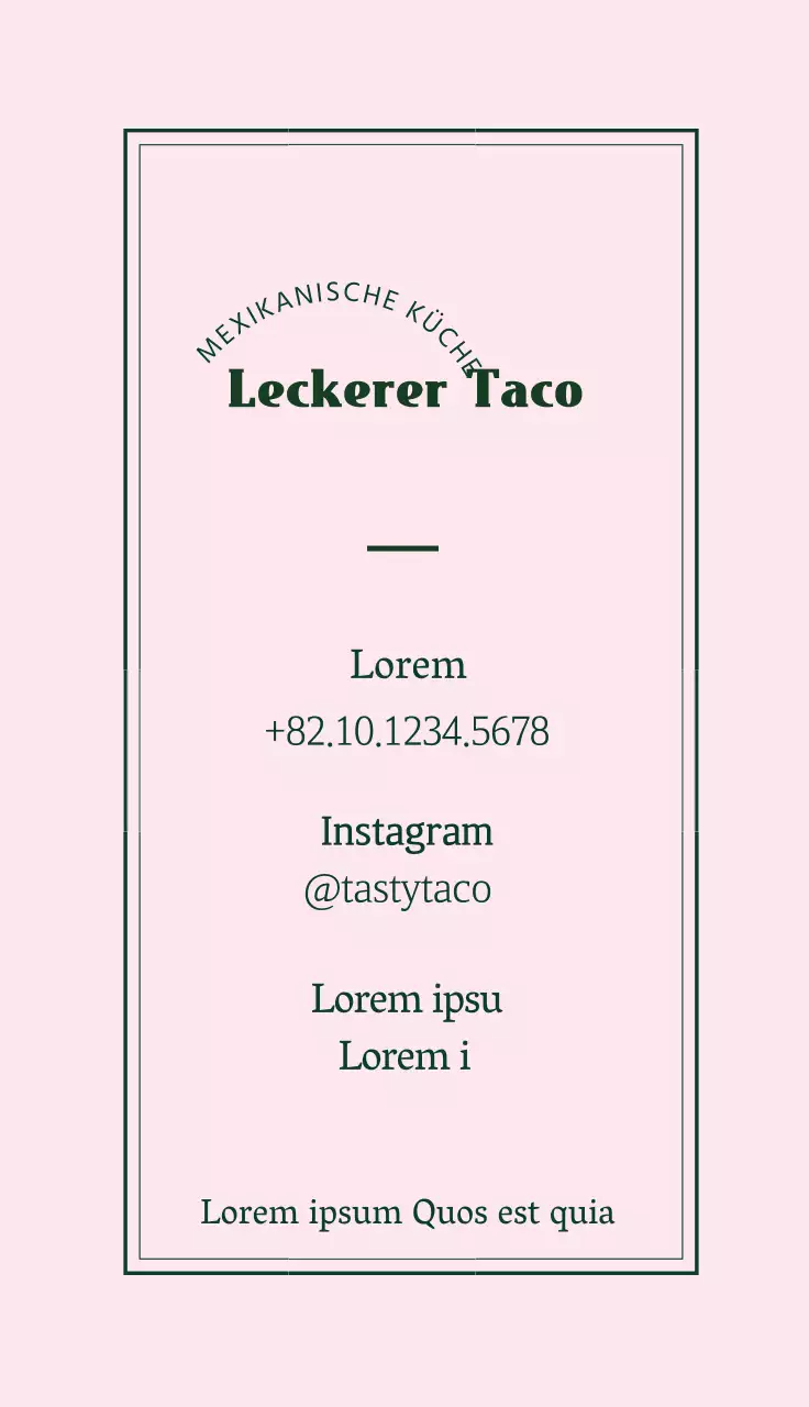 rosa grün einfaches restaurant taco