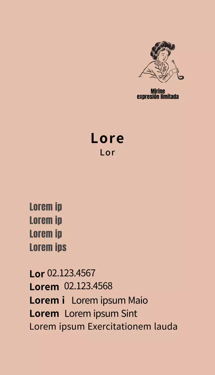 Tarjeta de visita ilustrada marrón claro para restaurante