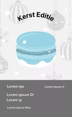 Blauwe illustratie schattig kerst cafe dessert macaron labels voor macarons
