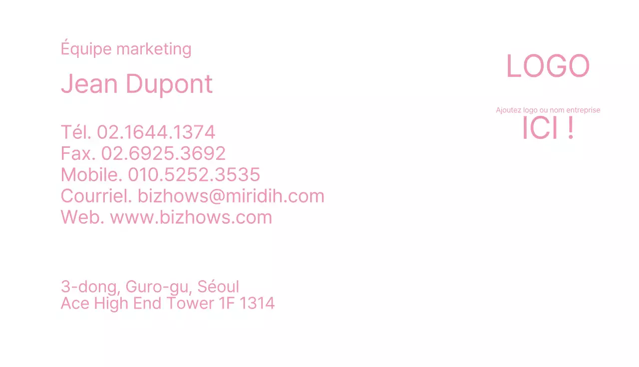 Carte de visite par défaut