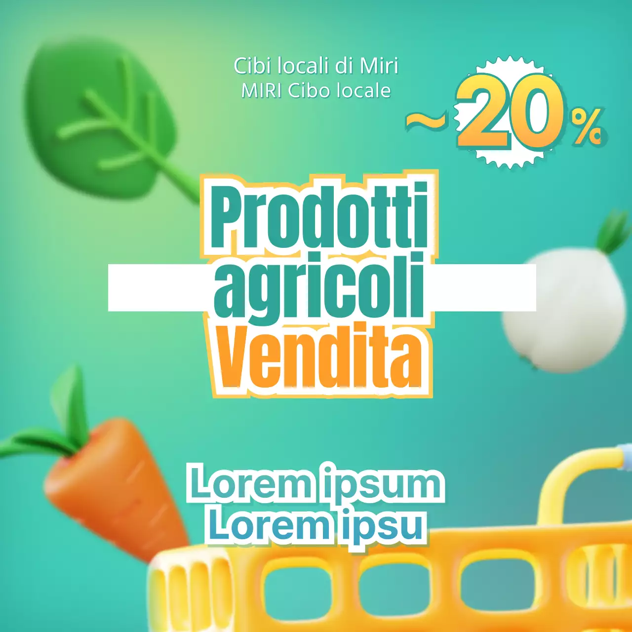 Un semplice post di vendita di prodotti gialli e menta