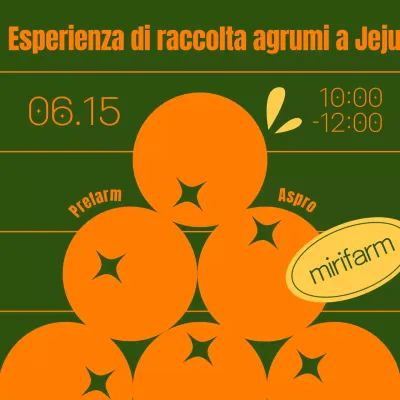 Promuovere esperienze di mandarino in un semplice stile arancione e verde