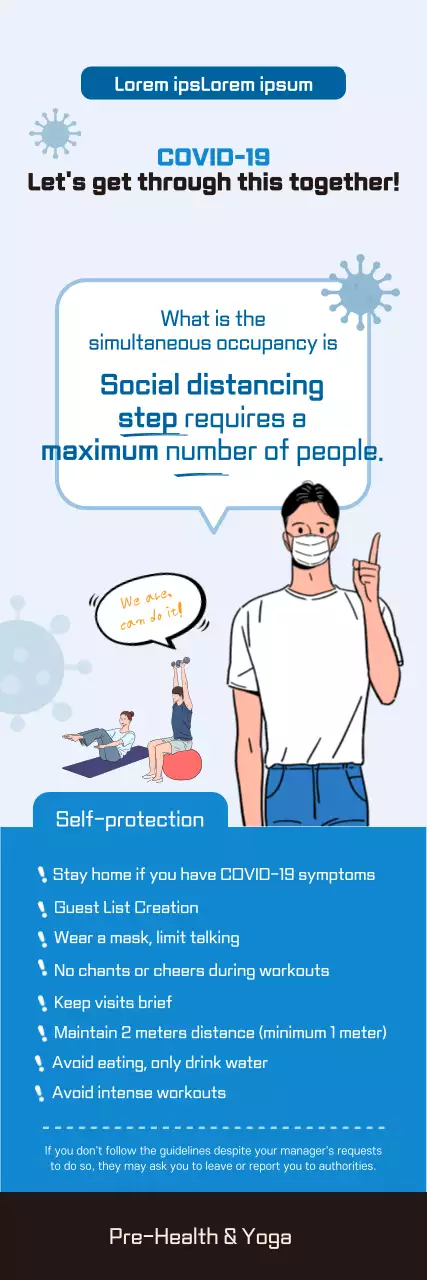 Faixa de diretrizes de saúde moderna azul