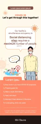 Banner de diretrizes mínimas bege para Covid-19