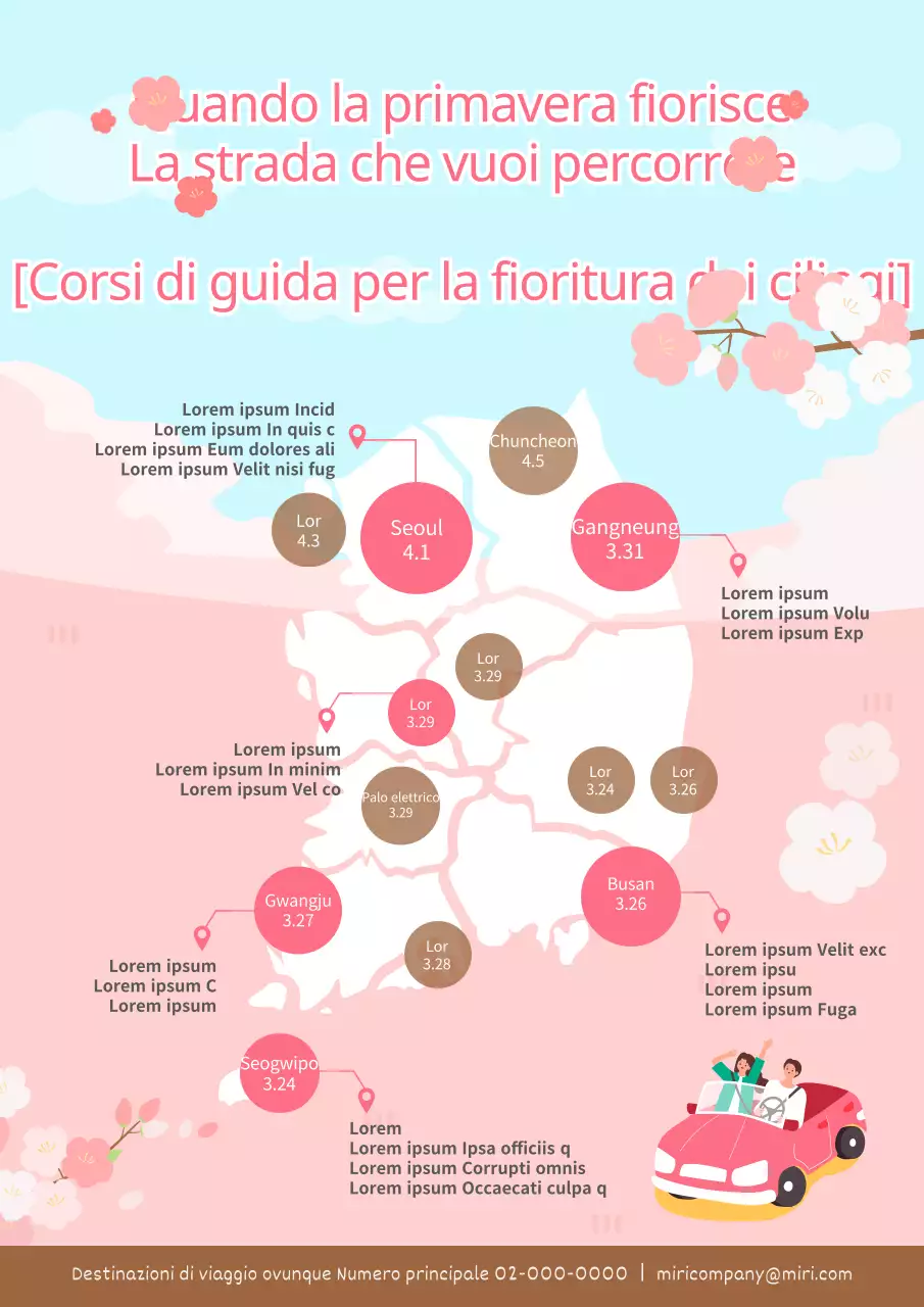 Quando guidare quando i fiori di ciliegio sono rosa infografica