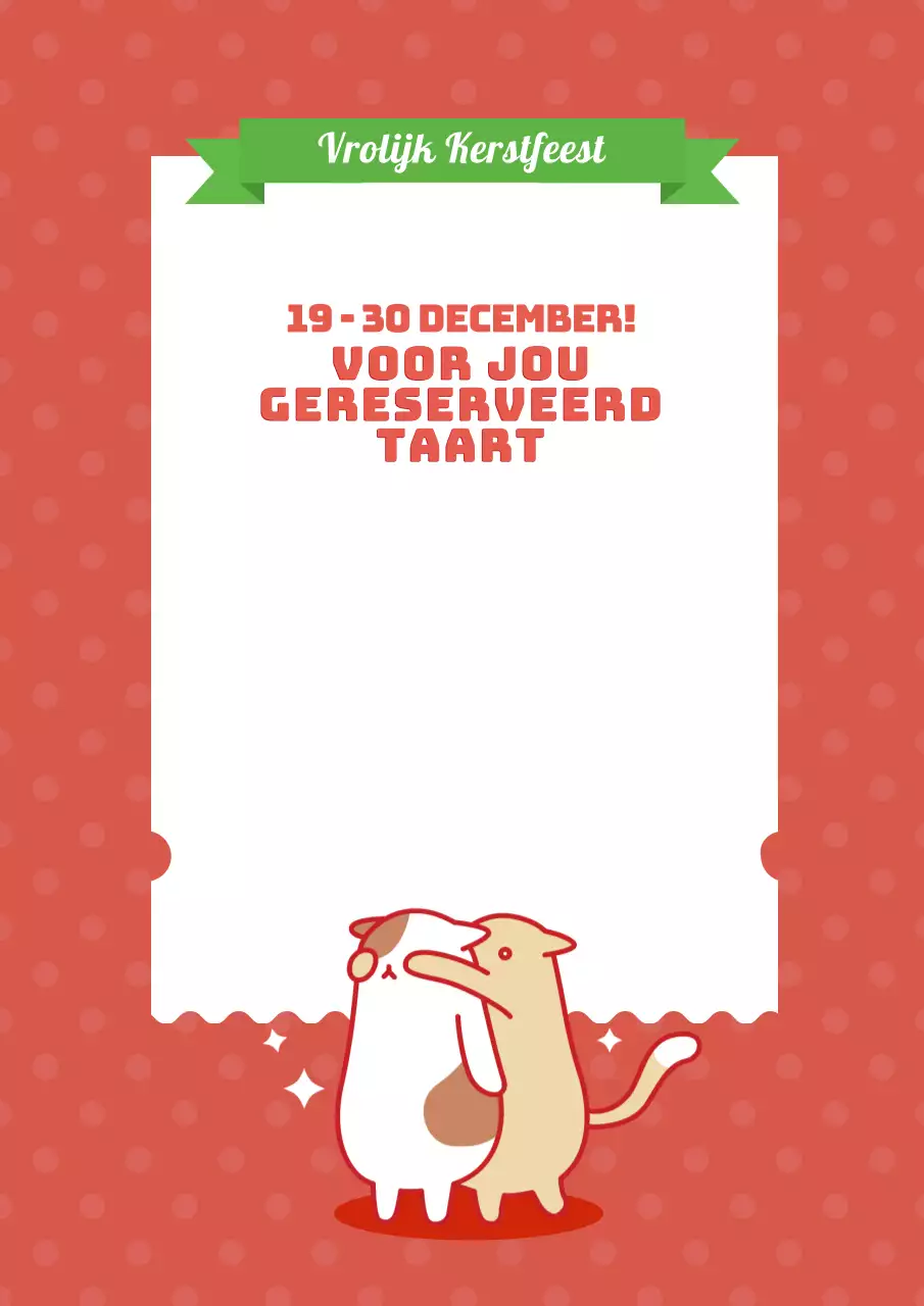 Flyer om het bestellen van een rode kerstverjaardagstaart te promoten