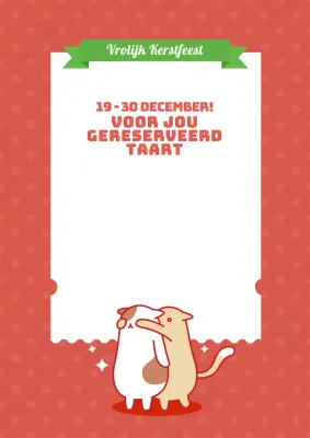 Flyer om het bestellen van een rode kerstverjaardagstaart te promoten