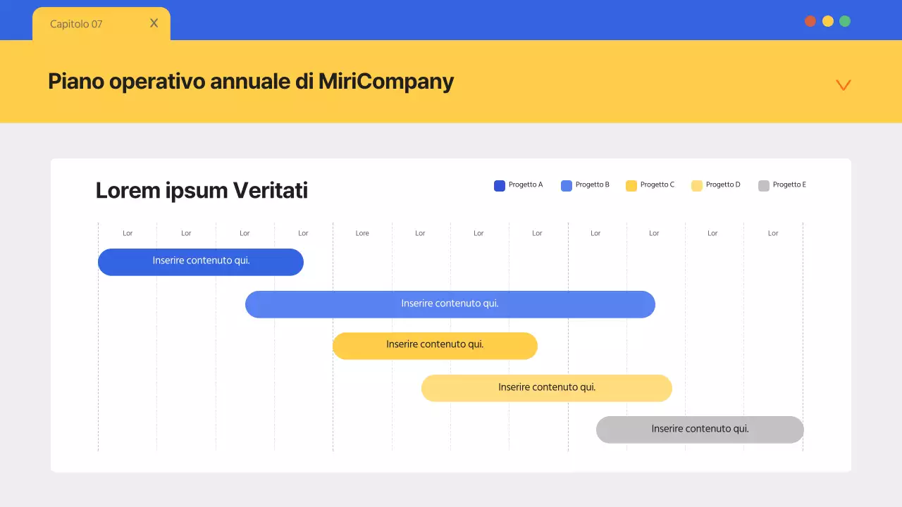 Una semplice carta intestata blu e gialla