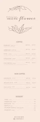 Banner de menu de café minimalista bege