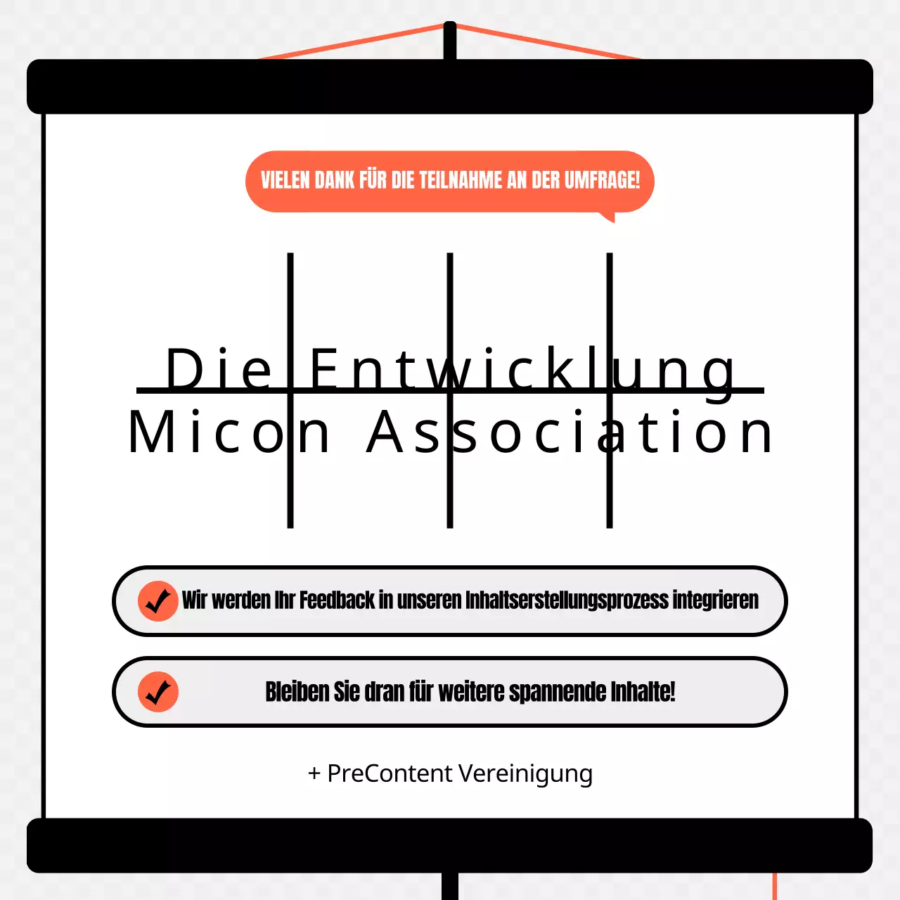 Ergebnisse der Umfrage zum Konzept des orangefarbenen und schwarzen Bildschirms