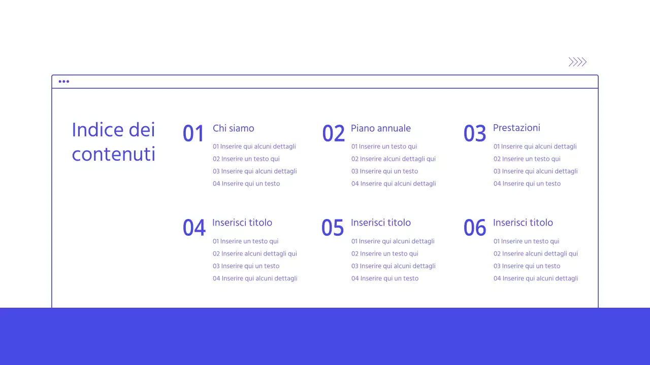 Presentazione aziendale del piano d'impresa pulito in bianco e blu PPT