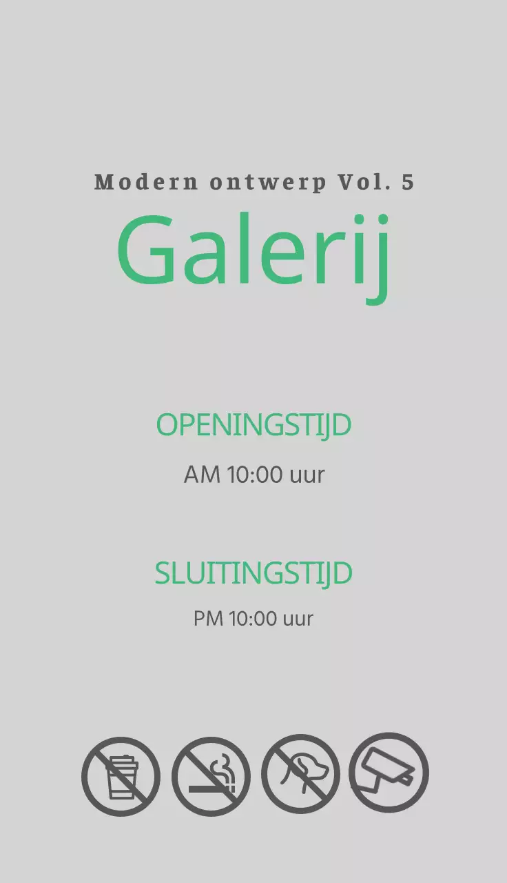 Green's ModernEenvoudige bewegwijzering voor galerieën