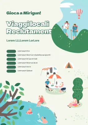 Tema promozionale di viaggio verde e azzurro