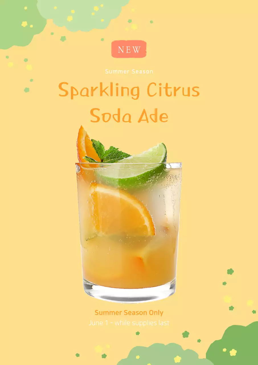 Yellow Trendy Citrus Promotion Poster