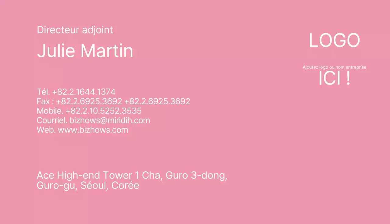 Carte de visite par défaut