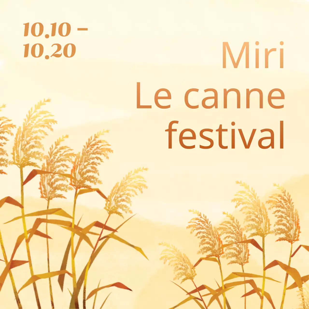 Promuovete un festival autunnale di canne vintage nei toni del marrone e dell'avorio