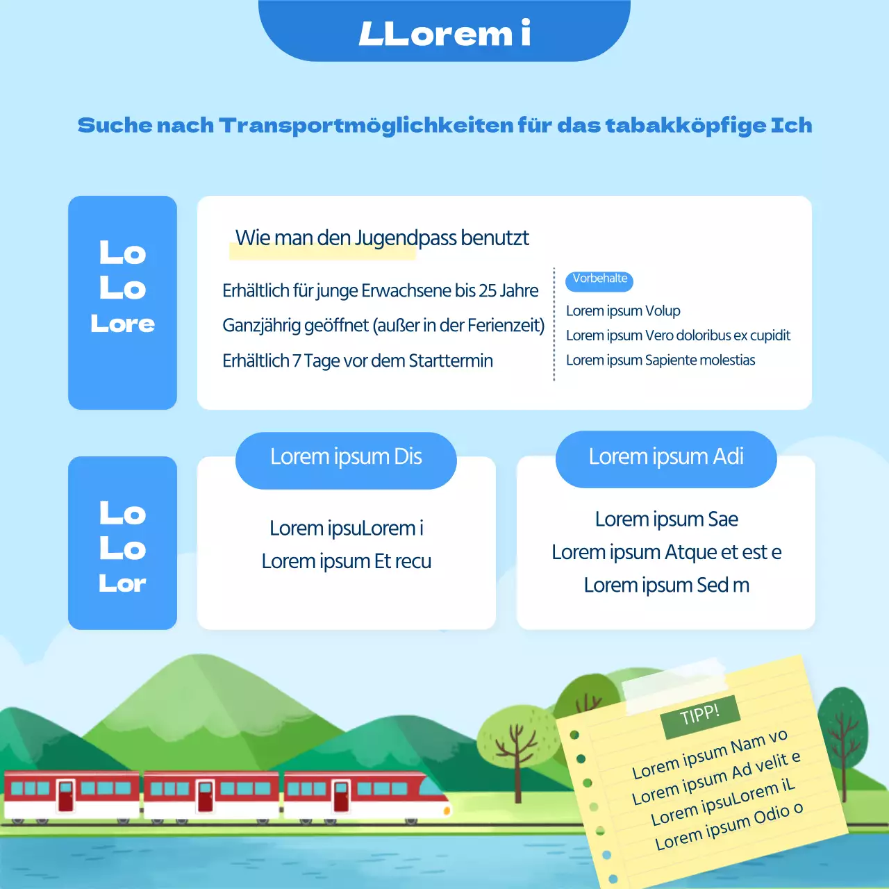blau illustration eisenbahn tag südküste reisen anleitung cardnews