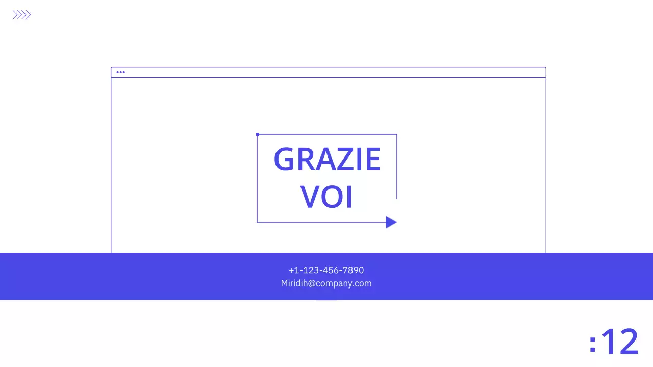 Presentazione aziendale del piano d'impresa pulito in bianco e blu PPT