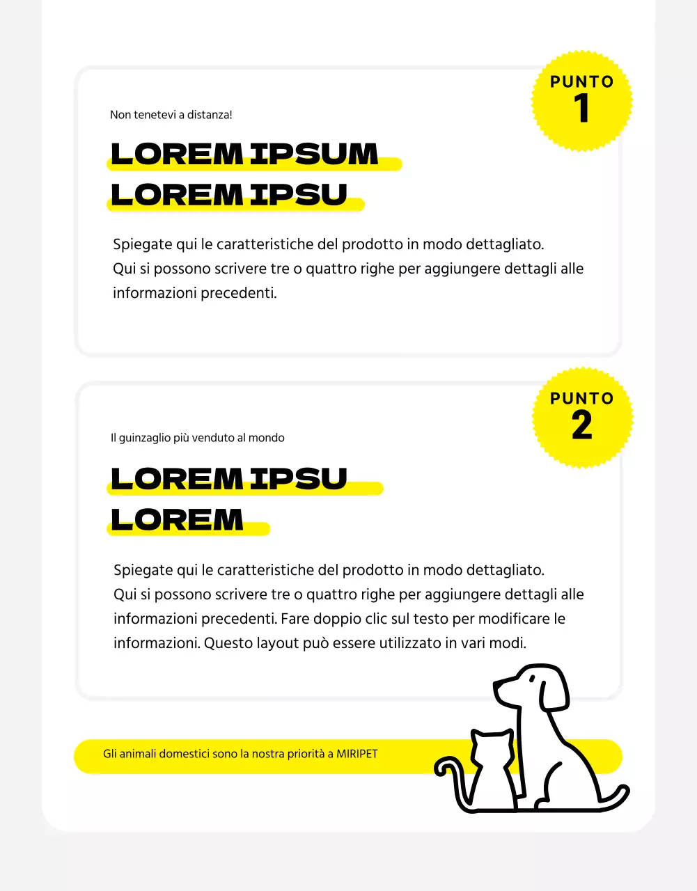 Pagina dei dettagli dell'animale domestico